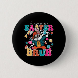 Retro Happy Easter Bruh Niedlich Bunny Dabbing Kle Button