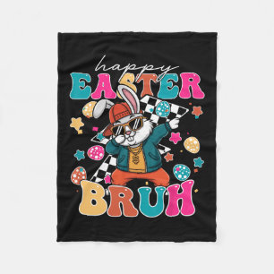 Retro Happy Easter Bruh Niedlich Bunny Dabbing Kle Fleecedecke