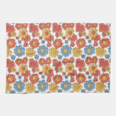 Retro Happy Face Blumen Geschirrtuch (Horizontal)