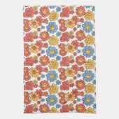 Retro Happy Face Blumen Geschirrtuch (Vertikal)