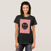 Retro Happy Face Checkered Pattern_2 T-Shirt (Vorne ganz)