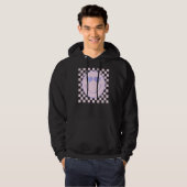 Retro Happy Face Checkered Pattern Happy Face Tre Hoodie (Vorne ganz)