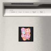 Retro Happy Face Checkered Pattern Smile Face Tren Magnet (In Situ (Geschirrspüler))