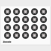 Retro Happy Face Game Day Baseball Pattern Smile F Runder Aufkleber (Blatt)