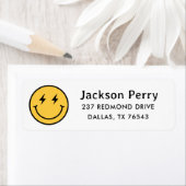 Retro Happy Face Geburtstagsparty Rücksendeadresse (Insitu)