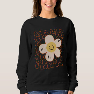 Retro Happy Face Mama Groovy Gänseblümchen-Blumen- Sweatshirt