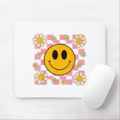 Retro Happy Face Shirt Checkered Pattern Smile Fac Mousepad (Mit Mouse)