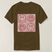 Retro Happy Face's Smile Face Checkered Pattern Tr T-Shirt (Design vorne)