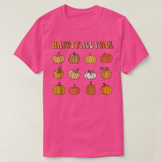 Retro Happy Fall Yall Pumpkin Patch Herbst Herbst T-Shirt (Design vorne)