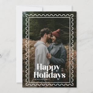 Retro Happy Holidays Briefmarke Foto Feiertagskarte