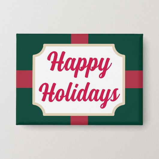 Retro Happy Holidays Button (Vorderseite)