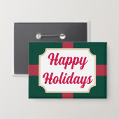 Retro Happy Holidays Button (Vorderseite/Rückseite)