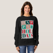 Retro Happy Holidays Christmas Postage Stamp Sweatshirt (Vorne ganz)