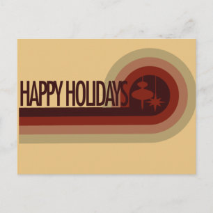 Retro Happy Holidays Feiertagspostkarte