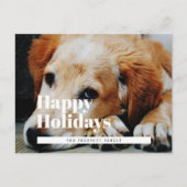 Retro Happy Holidays Foto Postkarte (Vorderseite)