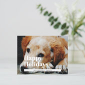 Retro Happy Holidays Foto Postkarte (Stehend Vorderseite)