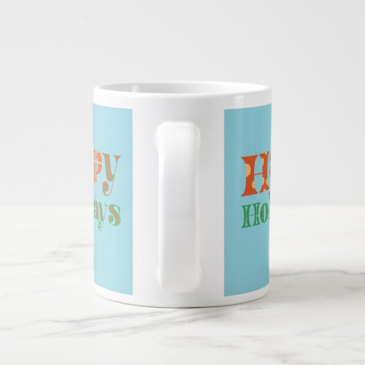 Retro Happy Holidays Jumbo-Tasse (Rückseite)