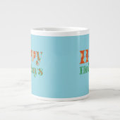 Retro Happy Holidays Jumbo-Tasse (Vorderseite)
