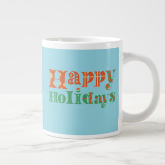 Retro Happy Holidays Jumbo-Tasse