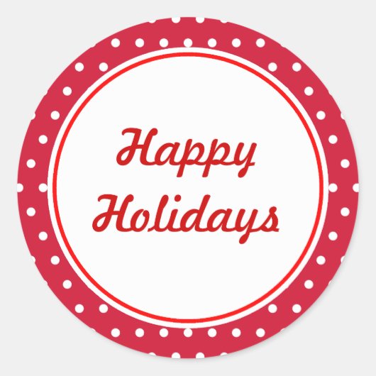 Retro Happy Holidays Stickers (Vorderseite)