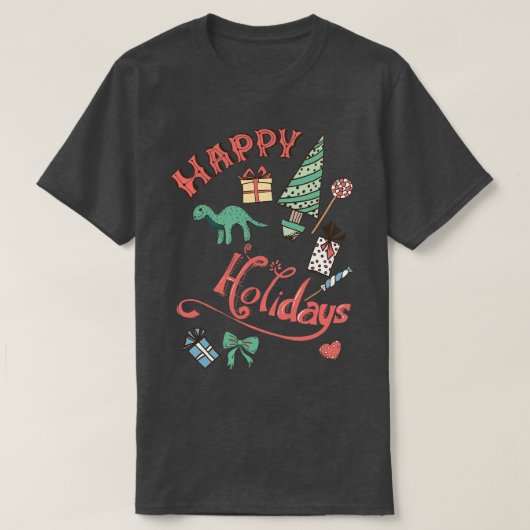 Retro Happy Holidays T-Shirt (Design vorne)