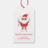 Retro Happy Holidays Weihnachten Geschenkanhänger (Vorderseite)