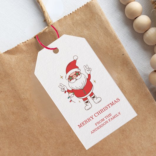 Retro Happy Holidays Weihnachten Geschenkanhänger