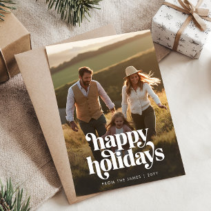 Retro Happy Holidays Weihnachten Vertikales Foto