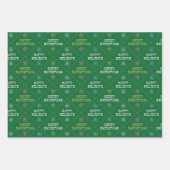 Retro Happy Holidays Worte grün und rot Geschenkpapier Set (Vorderseite)