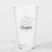 Retro Happy Hour Girl Glass Cup Glas (Rückseite)
