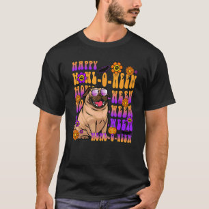 Retro Happy Howl oder zwischen Mops Hund Blume Gro T-Shirt
