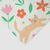 Retro Happy Katzen mit orangefarbenen und pfirsich Seidenpapier (Detail)