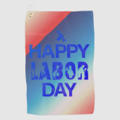 Retro Happy Labour Day in Retro Blue Golfhandtuch (Vorderseite)