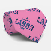 Retro Happy Labour Day in Retro Blue Krawatte (Gerollt)