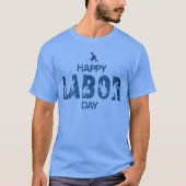 Retro Happy Labour Day in Retro Blue T-Shirt (Vorderseite)