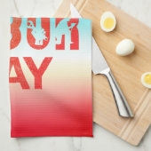 Retro Happy Labour Day in Retro Red Geschirrtuch (Viertel Falte)