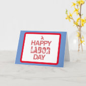 Retro Happy Labour Day in Retro Red Karte (Gelbe Blume)