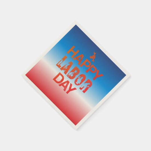 Retro Happy Labour Day in Retro Red Serviette (Ecke)