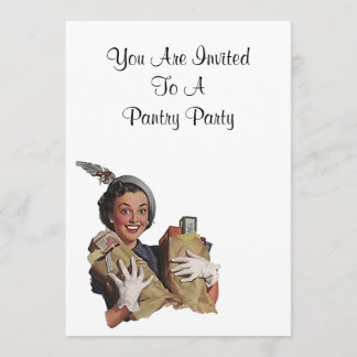 Retro Happy Lady Pantry Party Küchenausstattung Einladung