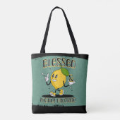 Retro Happy Lemon Gesegnet und stark begünstigt Tasche (Rückseite)