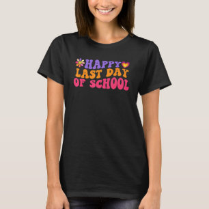 Retro Happy letzten Tag der Schule Daisy Blume Leh T-Shirt