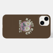 Retro Happy Mind Happy Life Case-Mate iPhone Hülle (Rückseite (Horizontal))
