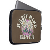 Retro Happy Mind Happy Life Laptopschutzhülle (Vorne Rechts)