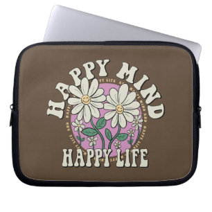 Retro Happy Mind Happy Life Laptopschutzhülle