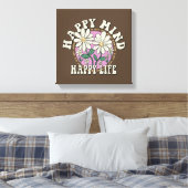 Retro Happy Mind Happy Life Leinwanddruck (Insitu (Schlafzimmer))