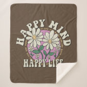 Retro Happy Mind Happy Life Sherpadecke (Vorderseite)