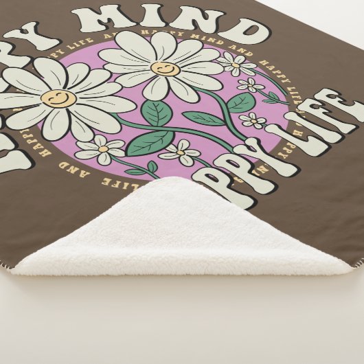 Retro Happy Mind Happy Life Sherpadecke (3/4)