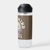 Retro Happy Mind Happy Life Trinkflasche (Rückseite)
