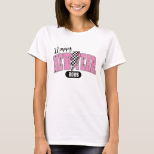 Retro Happy New Year 2025 PNG, Blitzschlag neu T-Shirt