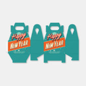 Retro Happy New Year Geschenkschachtel (Ungefaltet)